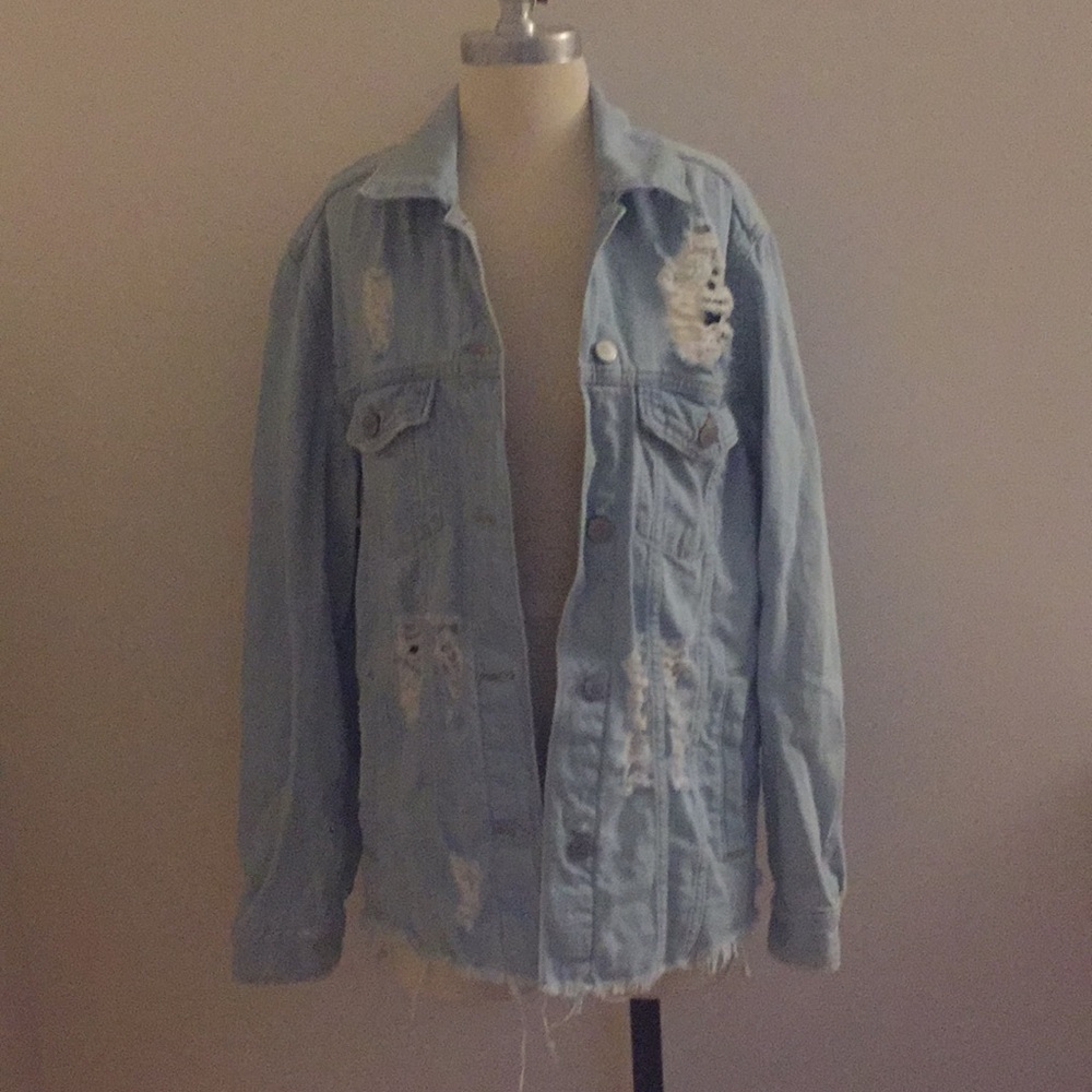 H&M Divided Ripped Oversized Denim Jacket
